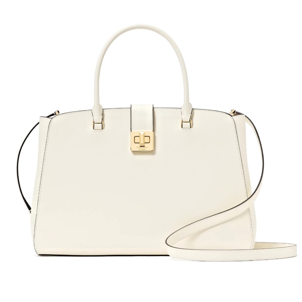 New Kate Spade Phoebe Commuter Tote Refined Grain Leather Meringue
